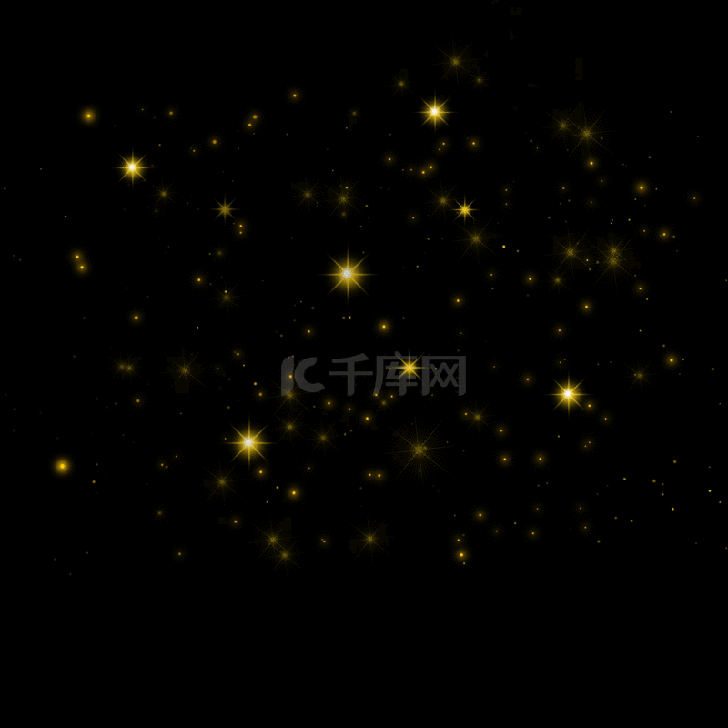 金色粒子发光星星光点闪烁光效动图gif
