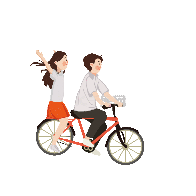 情侣骑自行车图片漫画图片