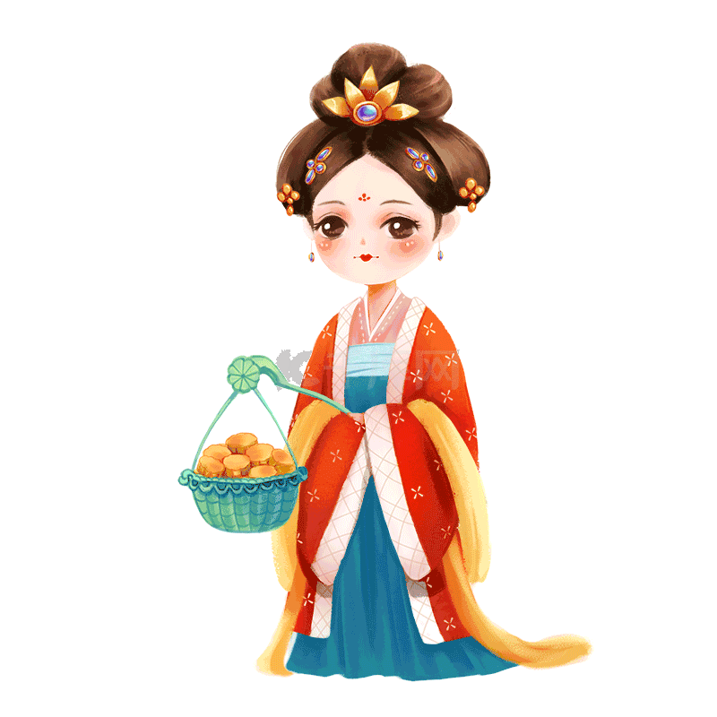 中秋节中秋q版古风唐装嫦娥动图gif