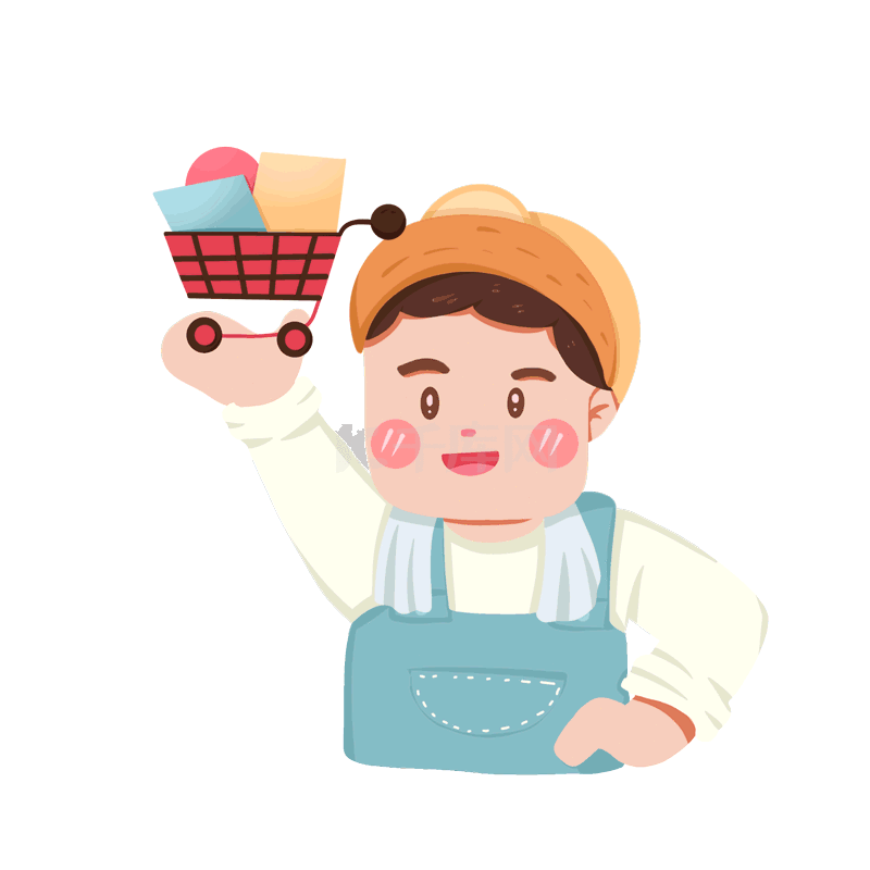 卡通煮东西的移动锅子免抠图