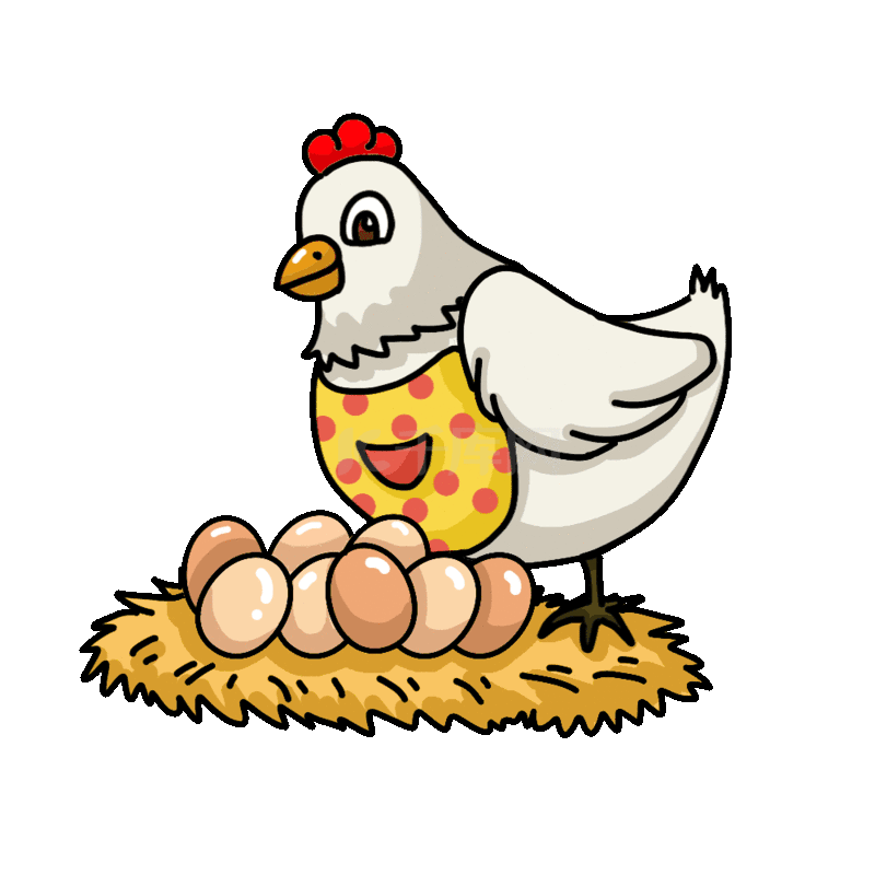 母鸡孵蛋漫画图片