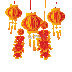 春节灯笼鞭炮挂饰中国风红色动图gif