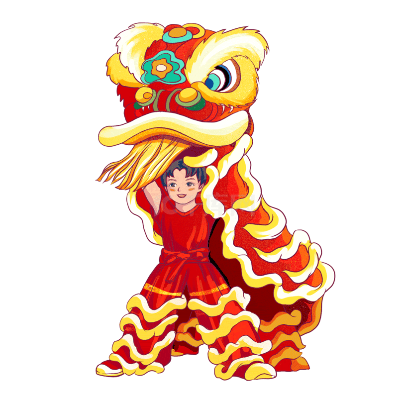 春节新年传统舞狮素材图片免费下载-千库网