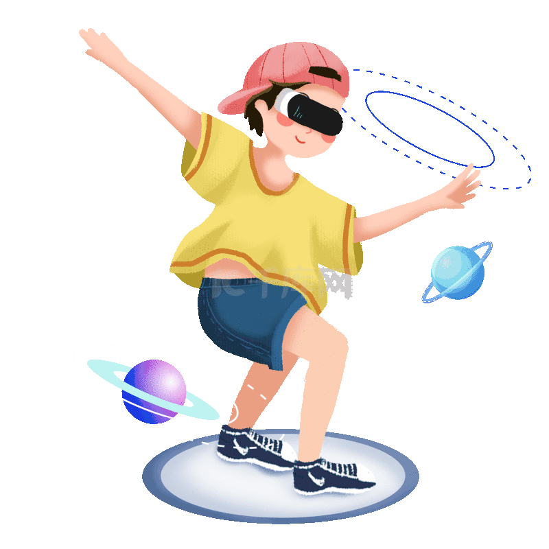 科技vr眼镜智能男孩动图gif