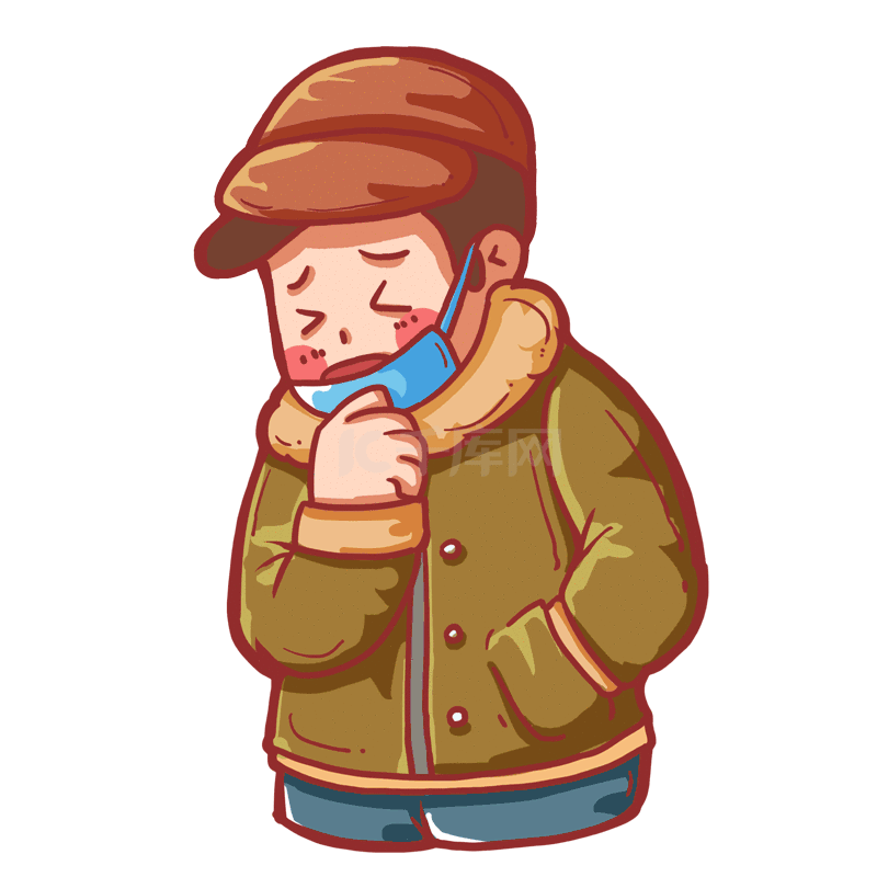 感冒的男子口罩防护生病医疗素材图片免费下载千库网