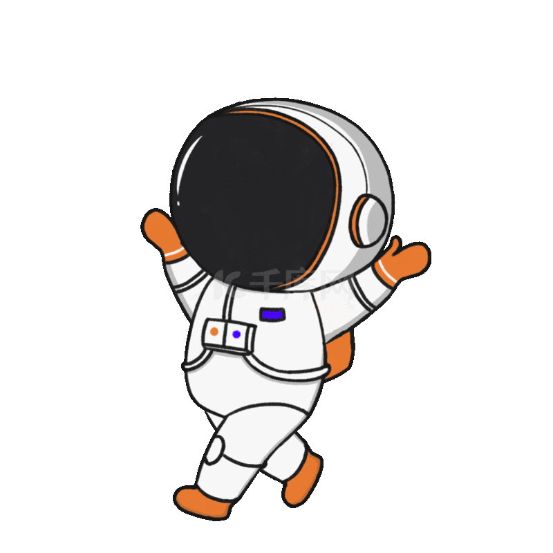 航空航天可爱宇航员太空漫步动图gif