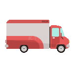 货车卡车运输车辆汽车交通工具红色动图gif
