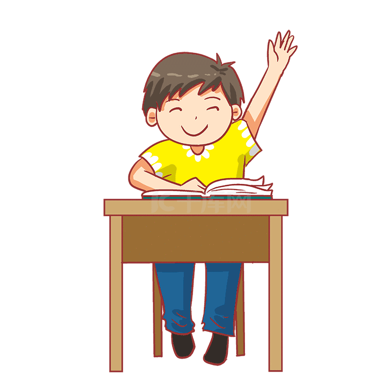 群前学校孩子回答问题在教室里高清摄影大图-千库网