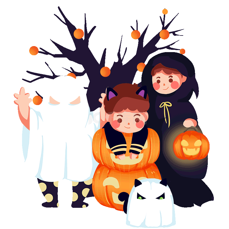 万圣节舞会聚会变装动图gif