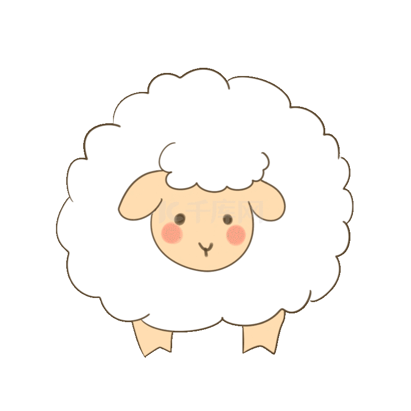 小羊绵羊可爱动物小羊羔白色动图gif
