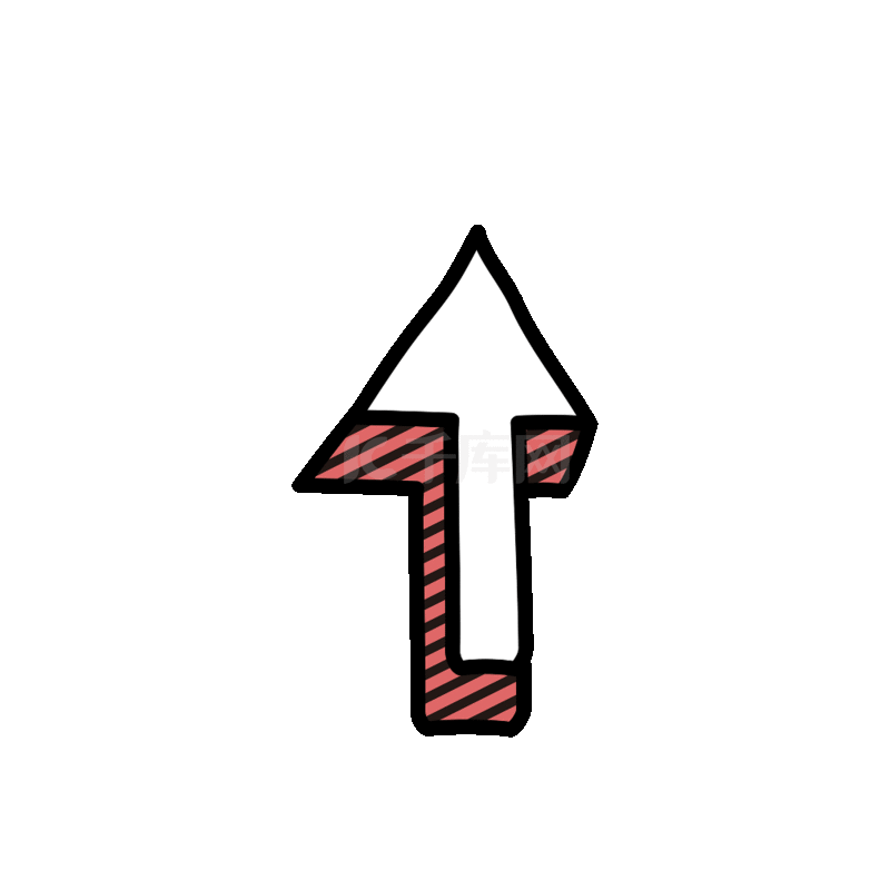 手绘项目符号红色向上箭头