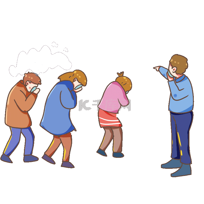 自然灾害烟雾演习弯腰走路安全教育动图gif