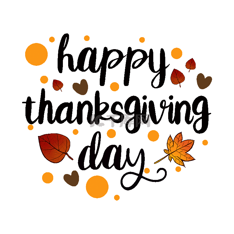 感恩节英文艺术字设计图片-千库网
