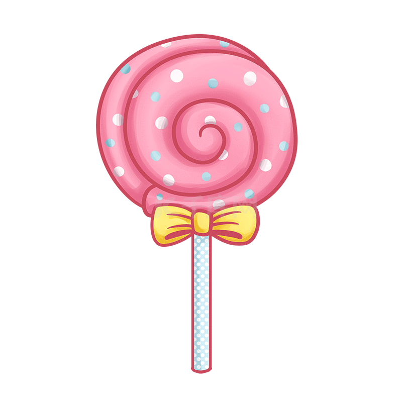粉色可爱波点棒棒糖糖果贴纸动图gif