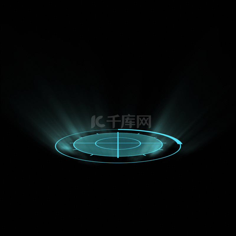 蓝色科技圆圈粒子光效魔法游戏旋转动图gif