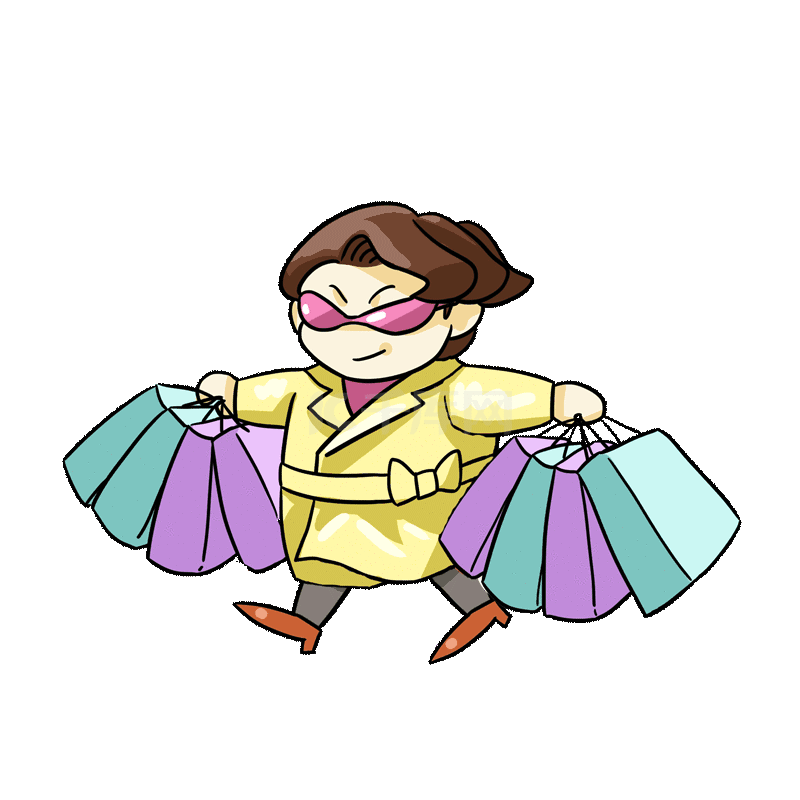 双十一购物狂欢节女孩逛街买东西素材图片免费下载-千库网