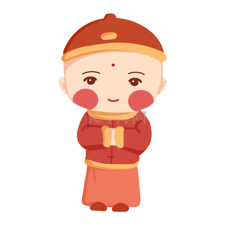 春节新年童男善财童子拜年动图gif