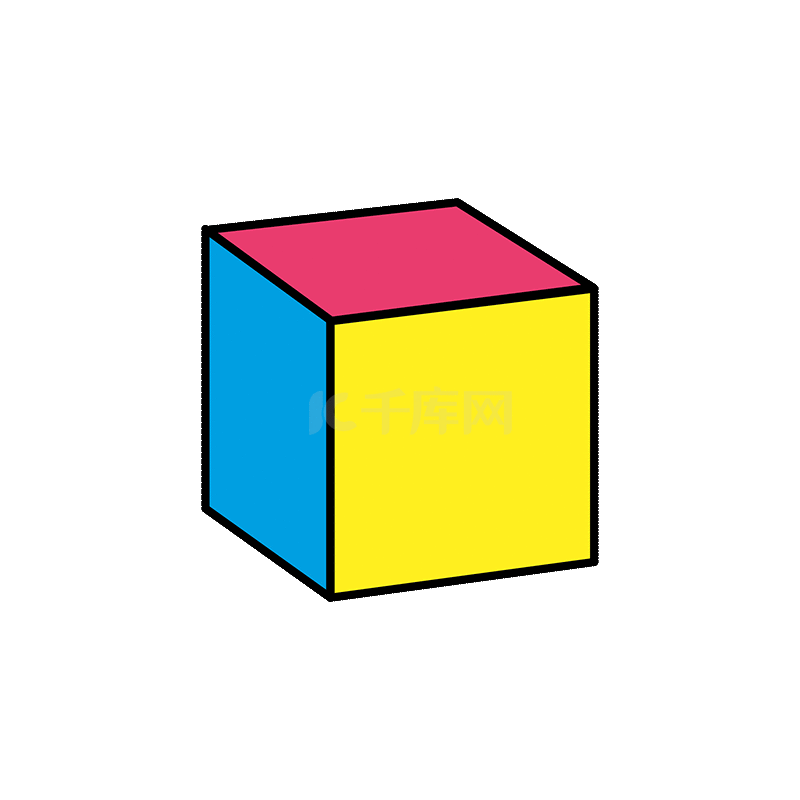 彩色正方形不规则几何图形形状动图