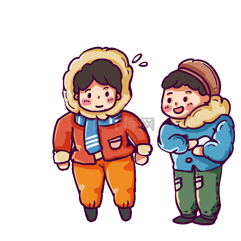 冬天在雪地里打雪仗小孩子动图gif