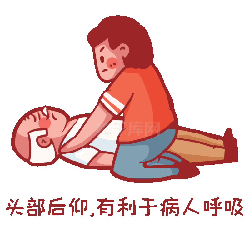 中风脑卒中医疗病人平躺后仰急救教程动图gif