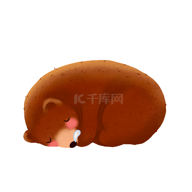 冬眠睡觉的棕熊动物动图gif