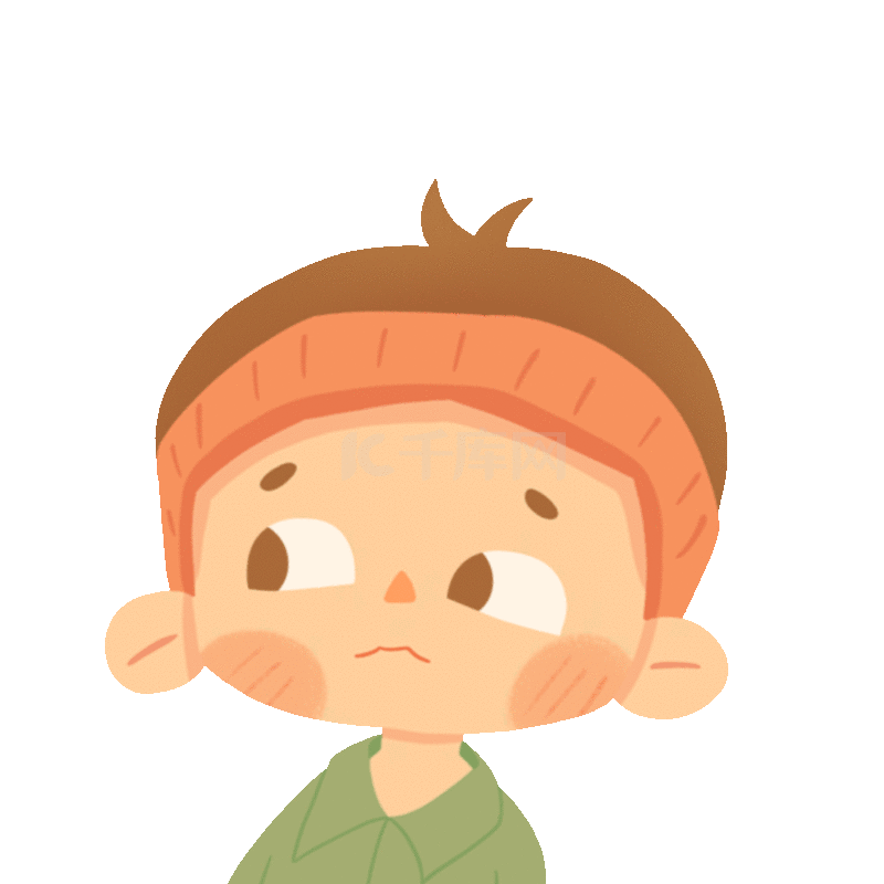 儿童男孩白眼看观察表情动图gif