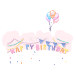 生日快乐happybirthday彩带气球标题动图gif