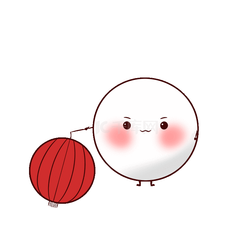 元宵节元宵汤圆提灯笼卡通拟人动图gif