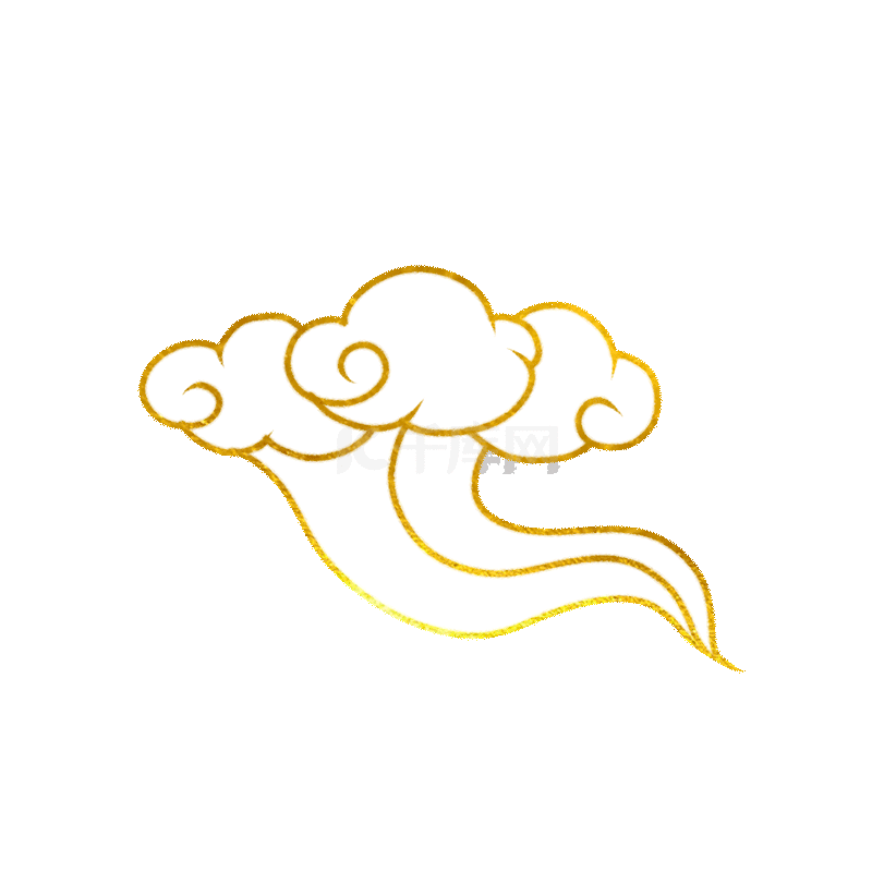 国潮金箔鎏金白色祥云动图gif