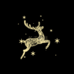 圣诞节空中麋鹿梦幻金色动图gif