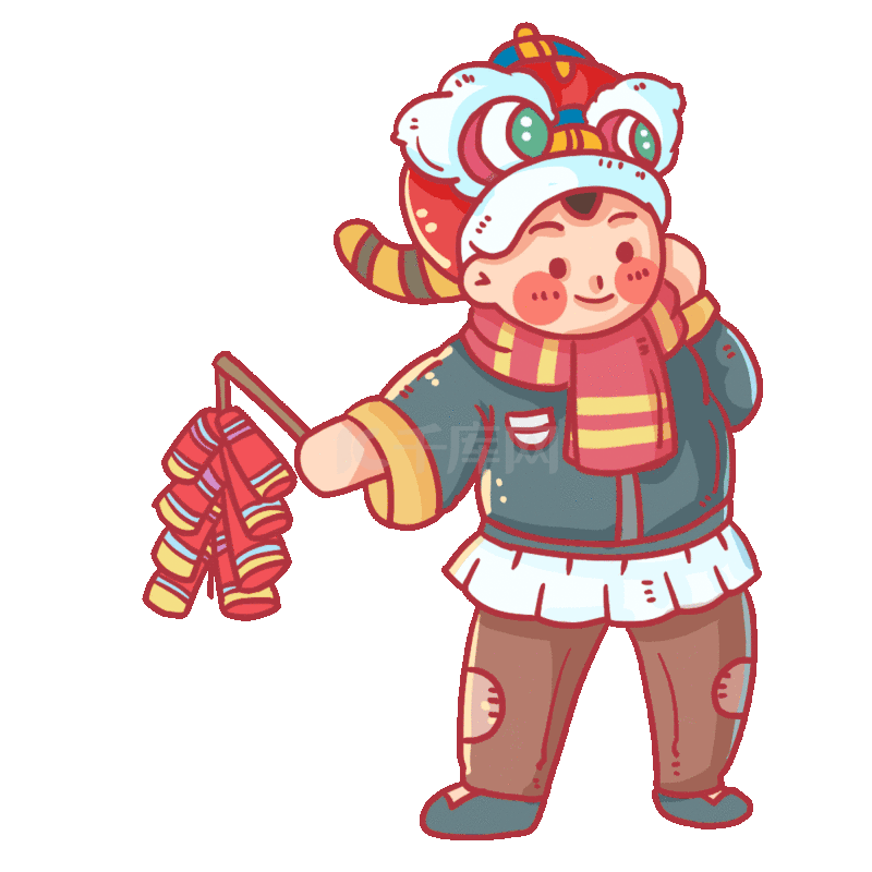 女生春节捂耳朵放鞭炮