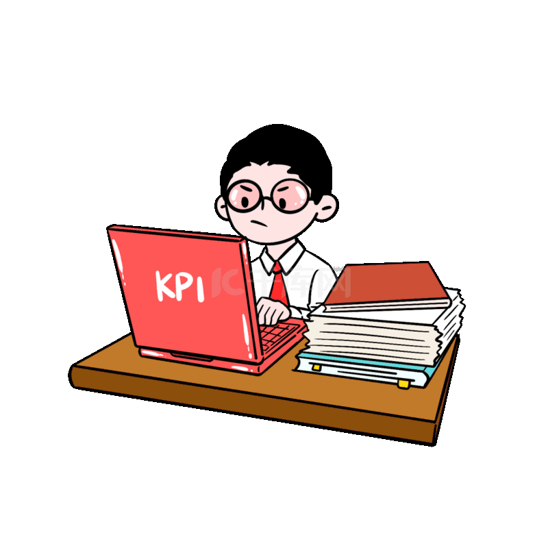 员工努力完成kpi绩效指标动图gif