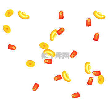 红包元宝金币雨漂浮春节新年动图gif