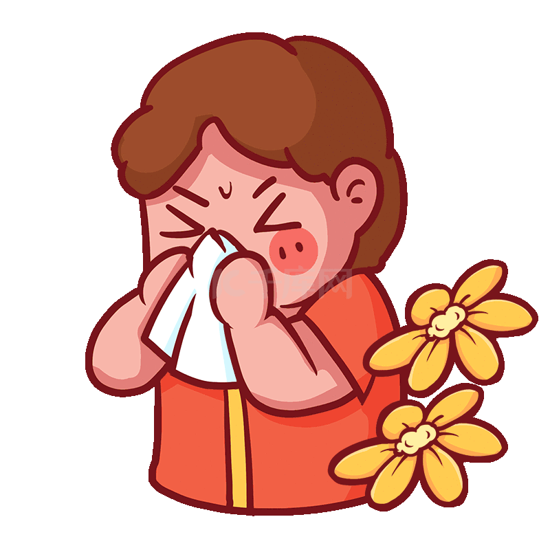 春天花粉过敏捂鼻人物动图gif