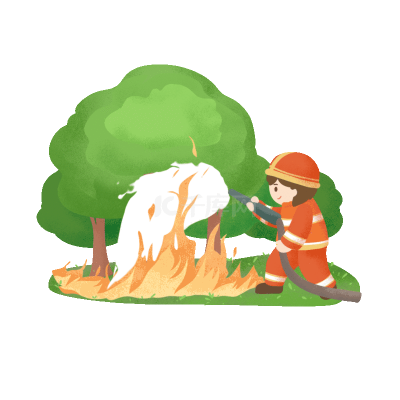 森林消防防火防灾火灾灭火人物动图gif