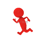 商业人物奔跑C4D红色3d立体动图gif