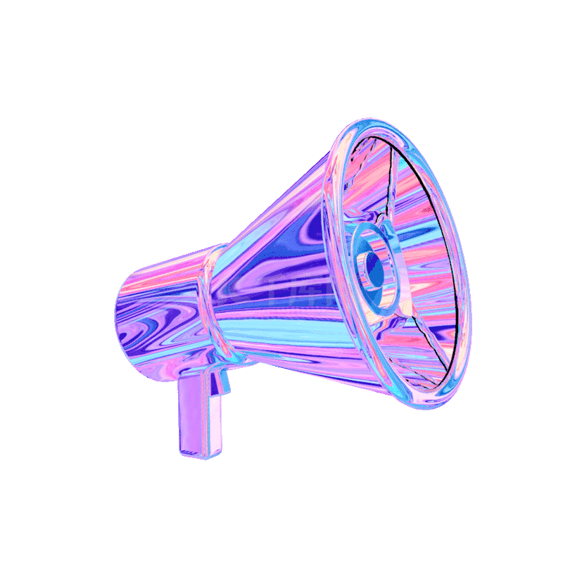 酸性镭射渐变潮流c4d 立体3d喇叭赛博朋克动图gif