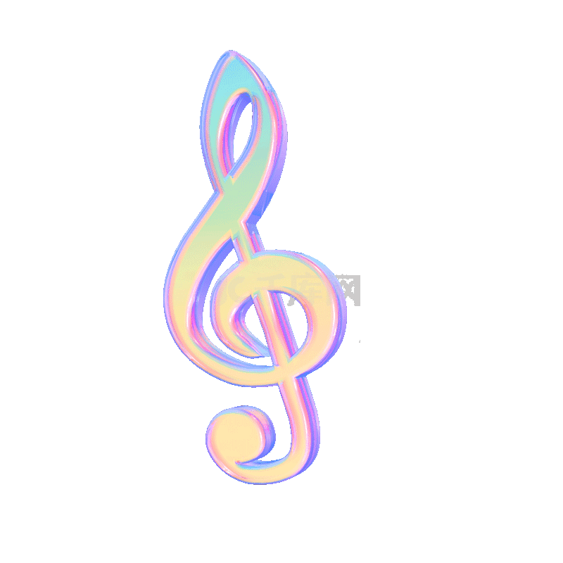 c4d潮流镭射渐变3d音乐音符立体动图gif