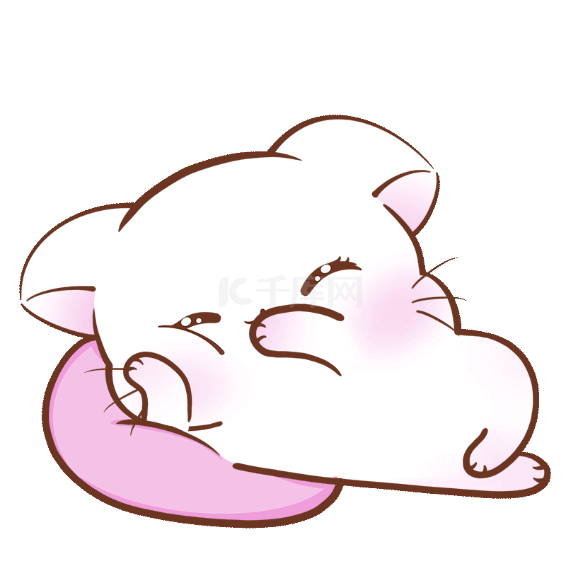 可爱小猫吃鱼插画