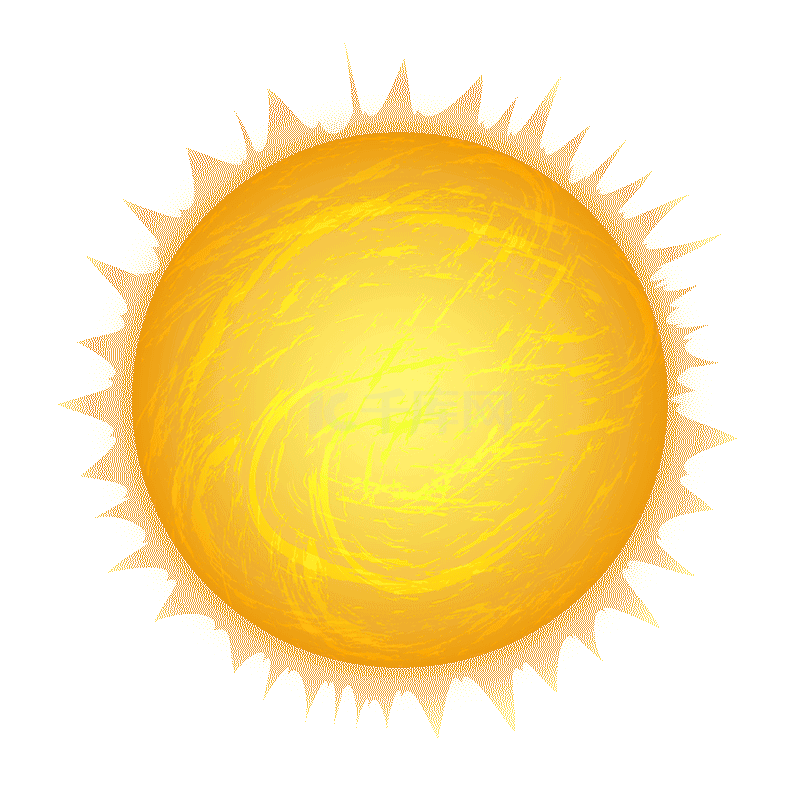 太阳星球金色光芒卡通动图gif