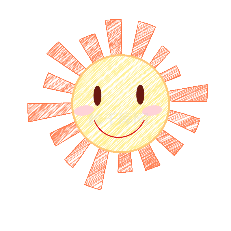 可爱儿童卡通简笔画黄色太阳