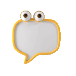 C4D立体3D黄色拟人大眼睛聊天框对话框动图gif