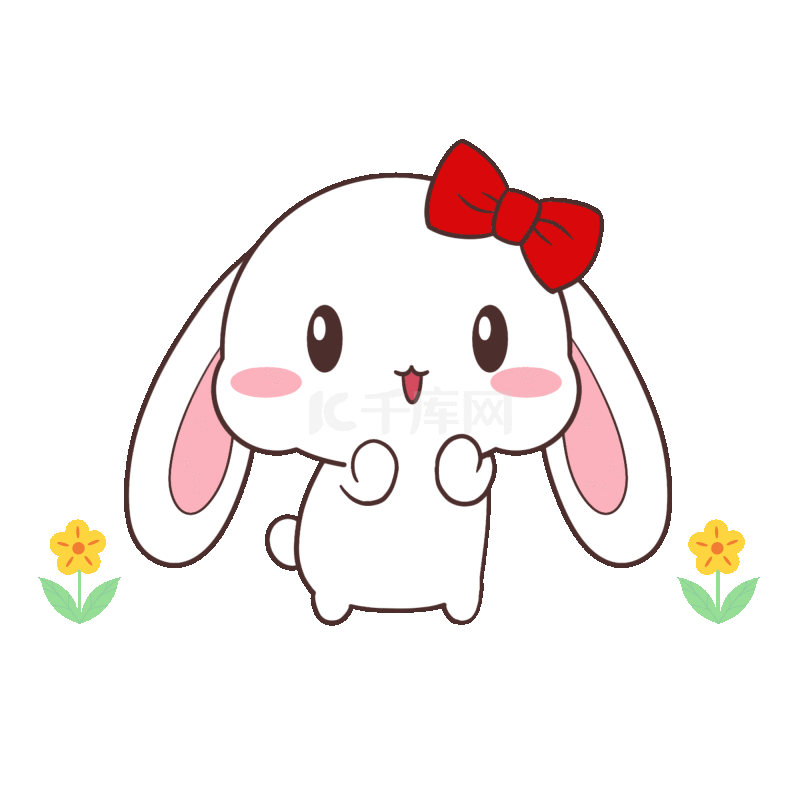 卡通可爱兔子动物跳舞