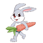 兔子可爱小兔走路胡萝卜兔年动物拟人动图gif