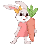 兔子可爱小兔胡萝卜兔年动物拟人动图gif