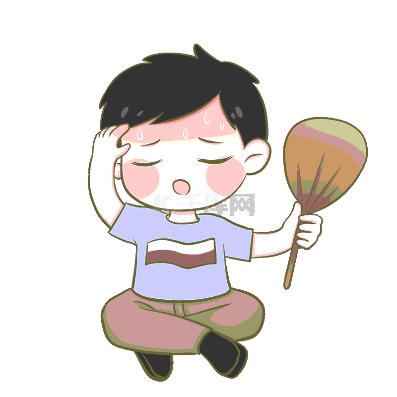 扇风出汗 Gif
