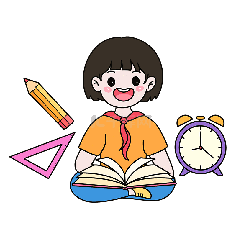 开学季卡通描边元素素材图片免费下载千库网