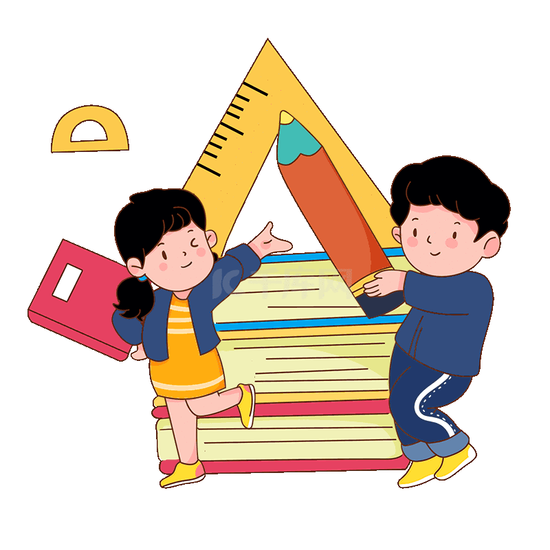 开学季卡通描边学生儿童背着书包上学素材图片免费下载-千库网