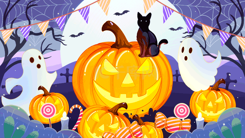 卡通万圣节动态图片_卡通万圣节gif动图_千库网