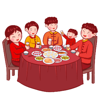 春节除夕图片素材春节除夕夜吃年夜饭全家团圆动图GIF